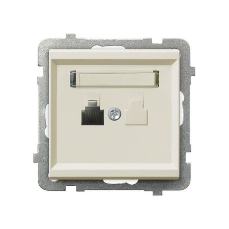 Prise téléphone simple, écru Ospel Sonata GPT-1R/m/27