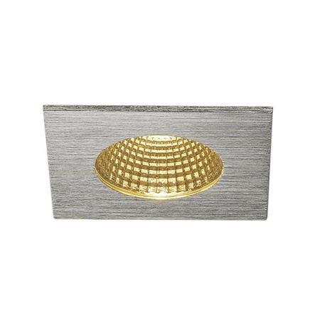 PATTA-I encastré de plafond intérieur/extérieur, carré, alu brossé, LED, 11W, 3000K, IP20/IP65, RT 2012, variable Triac, SLV