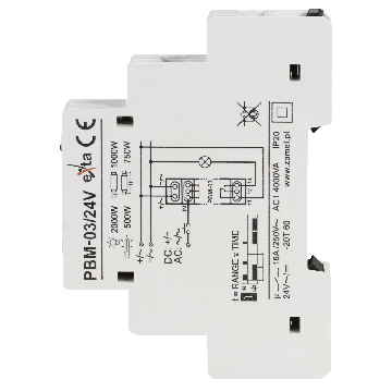 Relais: d'installation; bistable; NO; Ude bobine: 24VAC; 16A; IP20; PBM-03/24V ZAMEL