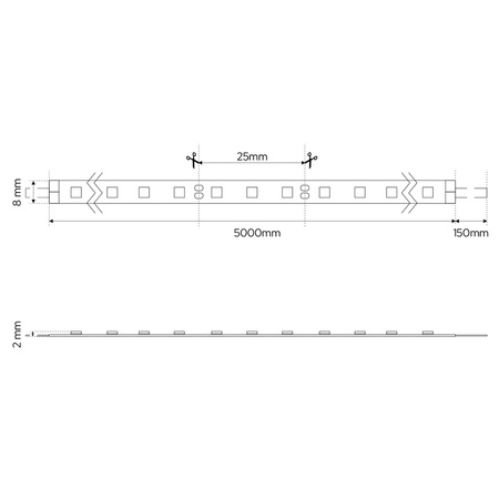 Ruban LED NASTRO SMD 10W/m 120LED/m 6000K dimmable IP22 12V DC 5m EDO777647 EDO