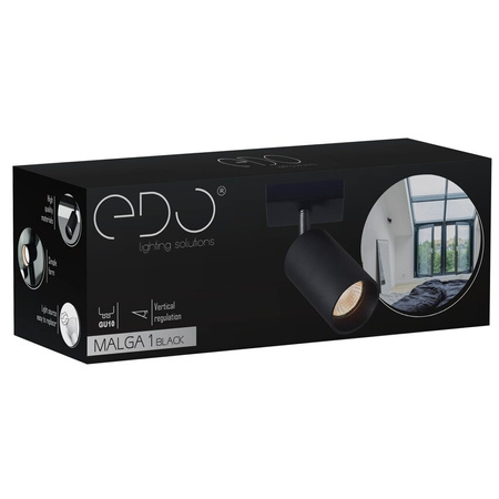 Plafonnier spot pour plafond GU10 noir MALGA 1 Edo Solutions