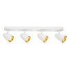 Plafonnier à 4 spots en saillie OVO 4 IP20 4xGU1 blanc anneau doré EDO777242 Edo Solutions