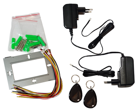 Kit vidéo-interphone, combiné, écran LCD 7", menu OSD, WI-FI + téléphone APP, avec emplacement pour carte mémoire TF, caméra Full HD 1080p, clavier et lecteur de cartes et porte-clés de proximité 13.56MHz, noir, VIFIS Full HD