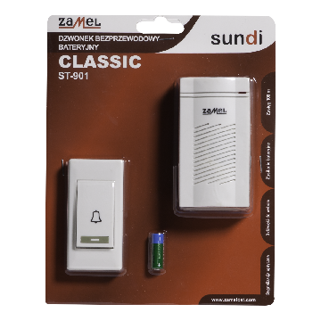 Sonnette sans fil à piles CLLASIC, ST-901, sundi Zamel