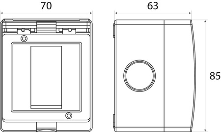 Bouton de sonnette simple en saillie PND IP55 AQUA55 gris