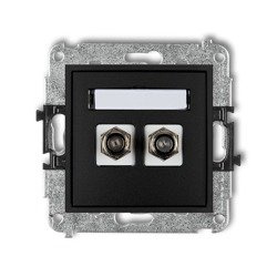 Mécanisme de prise d'antenne double de type F (SAT) doré noir mat 12MGF-2.1 Karlik Mini