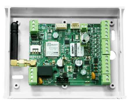 Module de communication GSM : BasicGSM 2 + AT-GSM-MINI90 set, 12VDC, dans un boîtier pour montage en saillie