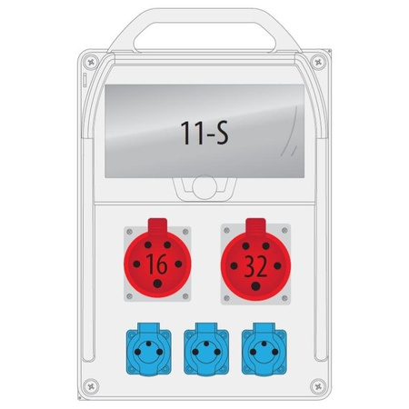 R-BOX 382R 1x16A/5p 1x32A/5p 3x250V 11S appareillage de commutation B.18.382-1 Pawbol