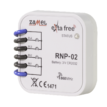 Émetteur sans fil; EXTA FREE; IP20; 3VDC; pour boîtier; -10÷55°C; RNP-02 ZAMEL