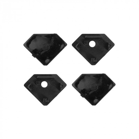 R02 profilé d'angle noir + abat-jour laiteux 2m - Set : profilé, abat-jour, embouts