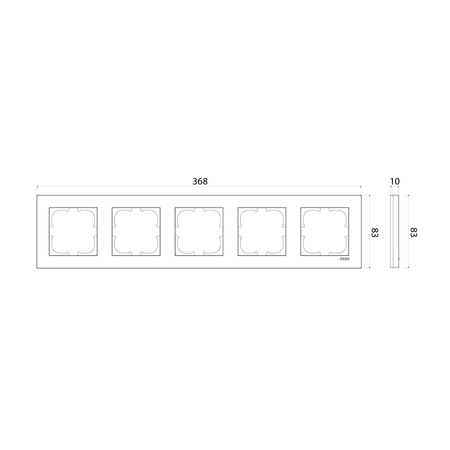 Cadre 5gang Gris magnétique C105/07E EXEN (Confort)