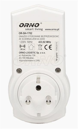 Prise avec fonction de variation, commandée sans fil ORNO Smart Living, OR-SH-1702