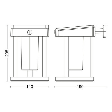 Applique solaire extérieure de façade LED CAMILL 1,4W 3000K 250lm IP44 ronde noire Philips