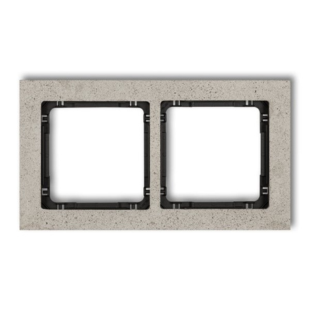 Cadre double universel béton (cadre gris clair, fond noir) gris clair Karlik Deco 27-12-DRB-2