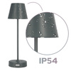 Lampe de table NELI 2,7W LED, CCT+RGB grise, avec batterie, 2200mAh, IP54, 200lm, 33cm, EDO777720 EDO Solutions