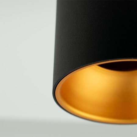 ZAMA Black Gold GU10 spot circulaire pour montage en saillie au plafond noir, centre or IP20 EDO777343 EDO Solutions