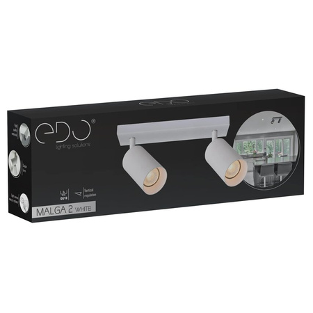 Plafonnier spot pour plafond 2xGU10 blanc MALGA 2 Edo Solutions