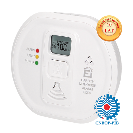 Détecteur de monoxyde de carbone (CO) avec affichage, Ei IRLANDIA , Ei207D, Orno