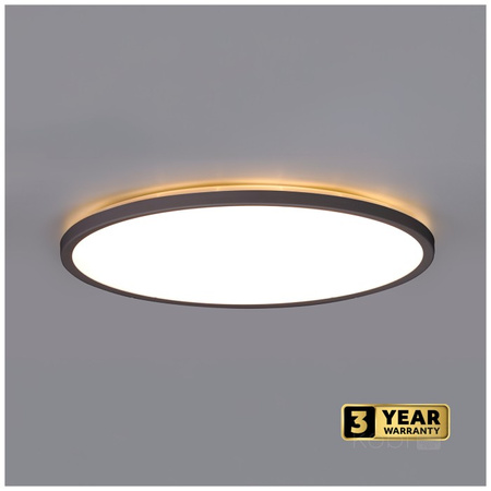 Plafonnier LED NIVERA CIRCLE 24W 3CCT 3000/4000/6000K IP54 noir rond Kobi Premium