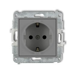 Mécanisme de prise simple avec terre SCHUKO 2P+Z gris mat 27MGP-1sp Karlik Mini