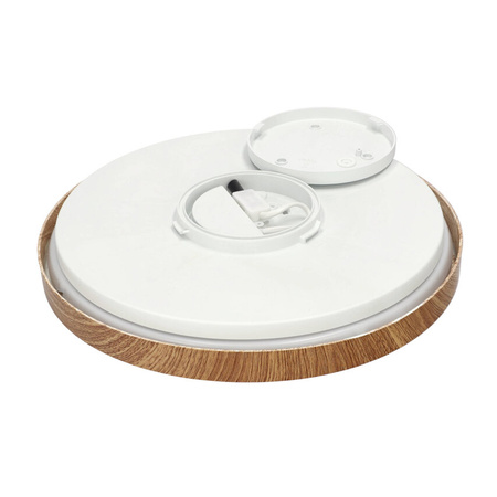 Plafonnier LED PERETI 24W anneau en bois 35cm 3000K 2400lm IP44 220V EDO777617 EDO SOLUTIONS