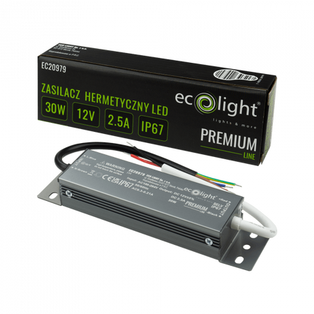 Bloc d'alimentation hermétique PREMIUM 30W 12V IP67 Eco Light