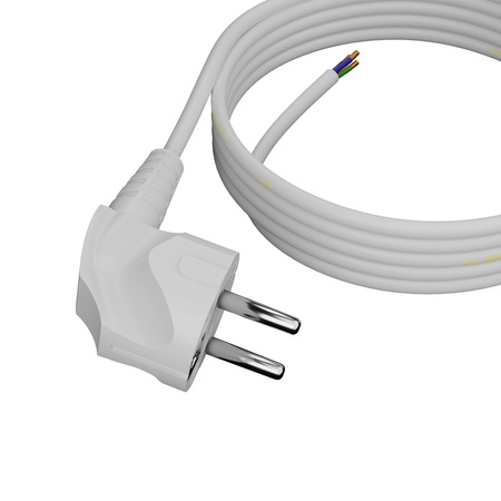 Câble d’alimentation 3x1mm 3m avec fiche coudée Uni-schuko 16A 250V Plastrol