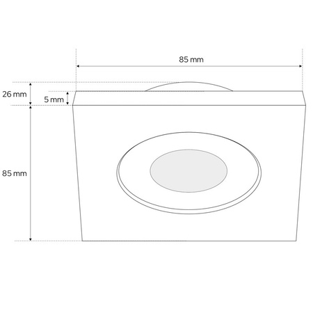 OPIL SQ Blanc, GU10/GX5.3, IP44, luminaire encastré pour la salle de bains, carré, blanc, EDO777336 EDO Solutions