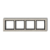 Cadre quadruple universel béton (cadre gris clair, fond noir) gris clair Karlik Deco 27-12-DRB-4