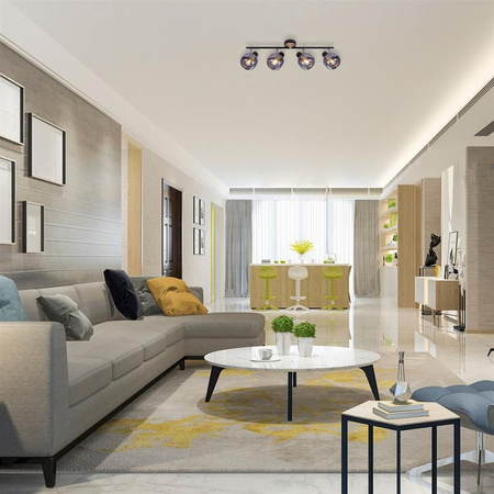 SALAZAR 4xE14 chêne verre fumé Rabalux 5400