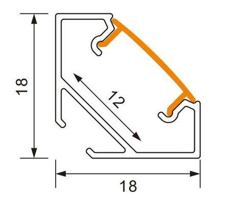 R02 profilé d'angle blanc + abat-jour laiteux 2m - Set : profilé, abat-jour, embouts