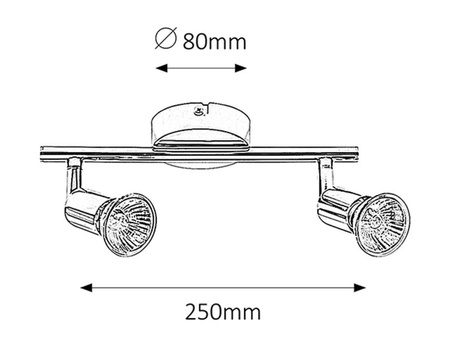 NORTON plafonnier chromé 2x GU10 50W IP20 Rabalux