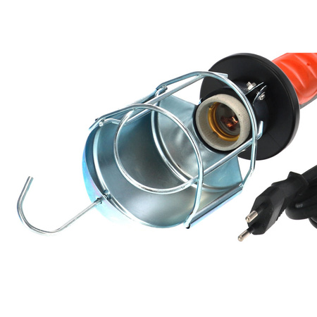 Luminaire d'atelier à main PL-2 E27 noir et orange 5m D.3036G Pawbol