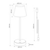 Lampe de table NELI 2,7W LED, CCT+RGB grise, avec batterie, 2200mAh, IP54, 200lm, 33cm, EDO777720 EDO Solutions