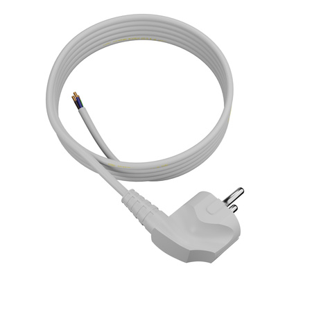 Câble d’alimentation 3x1mm 3m avec fiche coudée Uni-schuko 16A 250V Plastrol