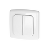 Double interrupteur en surface pour la commande à distance d'interrupteurs et de prises encastrés, avec émetteur radio, ORNO Smart Home