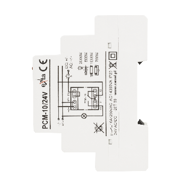 Relais de temps; 0,1s÷100dni; SPDT; 250VAC/16A; Ualim: 24VAC; DIN; PCM-10/24V ZAMEL