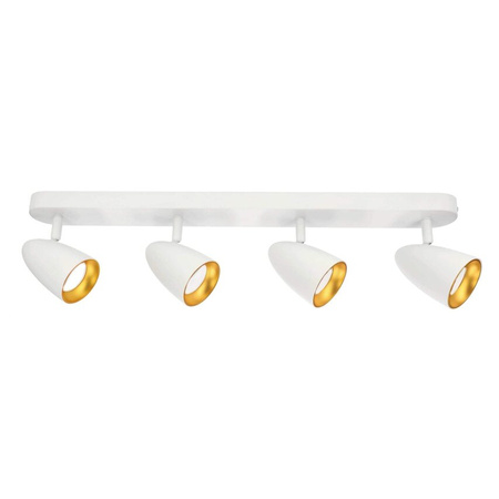 Plafonnier à 4 spots en saillie OVO 4 IP20 4xGU1 blanc anneau doré EDO777242 Edo Solutions