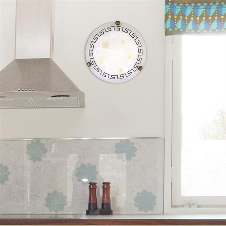 Plafond ETRUSCO verre blanc albâtre E27 60W IP20 Rabalux