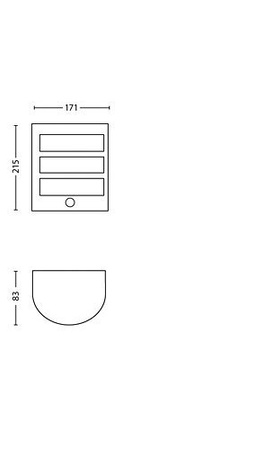 Applique de façade extérieure avec détecteur de mouvement LED PYTHON 3,8W 2700K 800lm IP44 acier inoxydable Philips