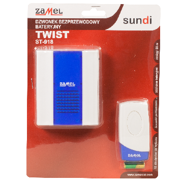 Cloche sans fil à piles TWIST portée 80m, ST-918, sundi Zamel