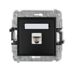 Mécanisme de prise ordinateur simple 1xRJ45, cat.5, 8 broches noir mat 12MGK-1 Karlik Mini