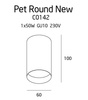 Pet Round New GU10 tube pour montage en surface noir C0142 Maxlight
