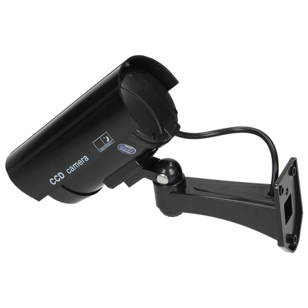Caméra de surveillance CCTV factice, alimentée par batterie, noire