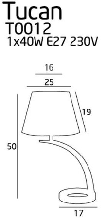 Lampe de bureau Tucan E27 avec abat-jour blanc T0012 Maxlight