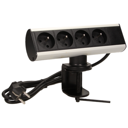 Prise de bureau avec support de montage 4x2P+Z et câble 1,8m Orno