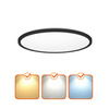 Plafonnier LED NIVERA CIRCLE 24W 3CCT 3000/4000/6000K IP54 noir rond Kobi Premium