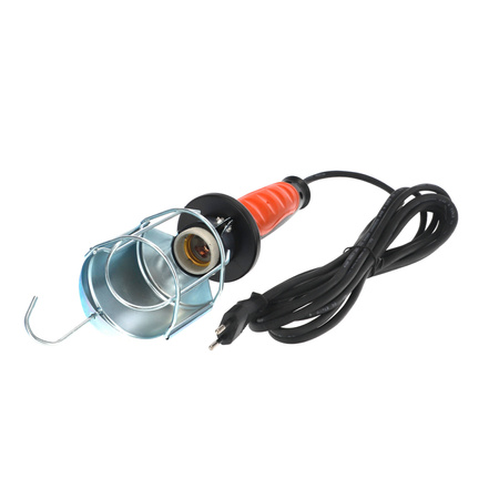 Luminaire d'atelier à main PL-2 E27 noir et orange 5m D.3036G Pawbol