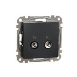 Prise intermédiaire R/TV (7dB) noir, anthracite IP20 SDD114474R Sedna Design Schneider Electric