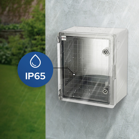 Coffret électrique ABS 210x280x130 avec plaque de montage galvanisée (porte transparente) | 800.701.001 | HOROZ